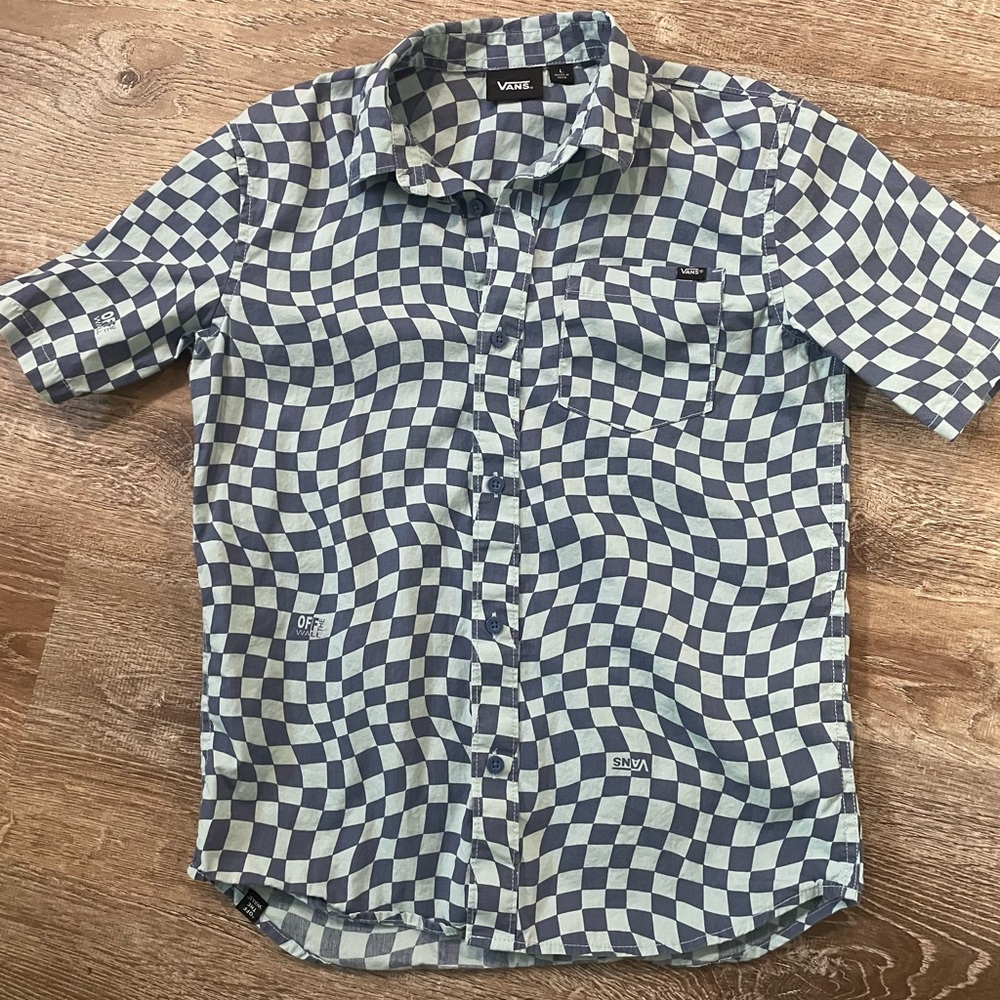 Vogue Blue Checkered boys button up Shirt